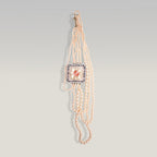 Chanel Collana Multigiro di Perle con Charm Tweed e Dettagli Arancioni