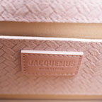 Jacquemus Le Grand Bambino Rosa in Pelle Goffrata Effetto Coccodrillo con Tracolla