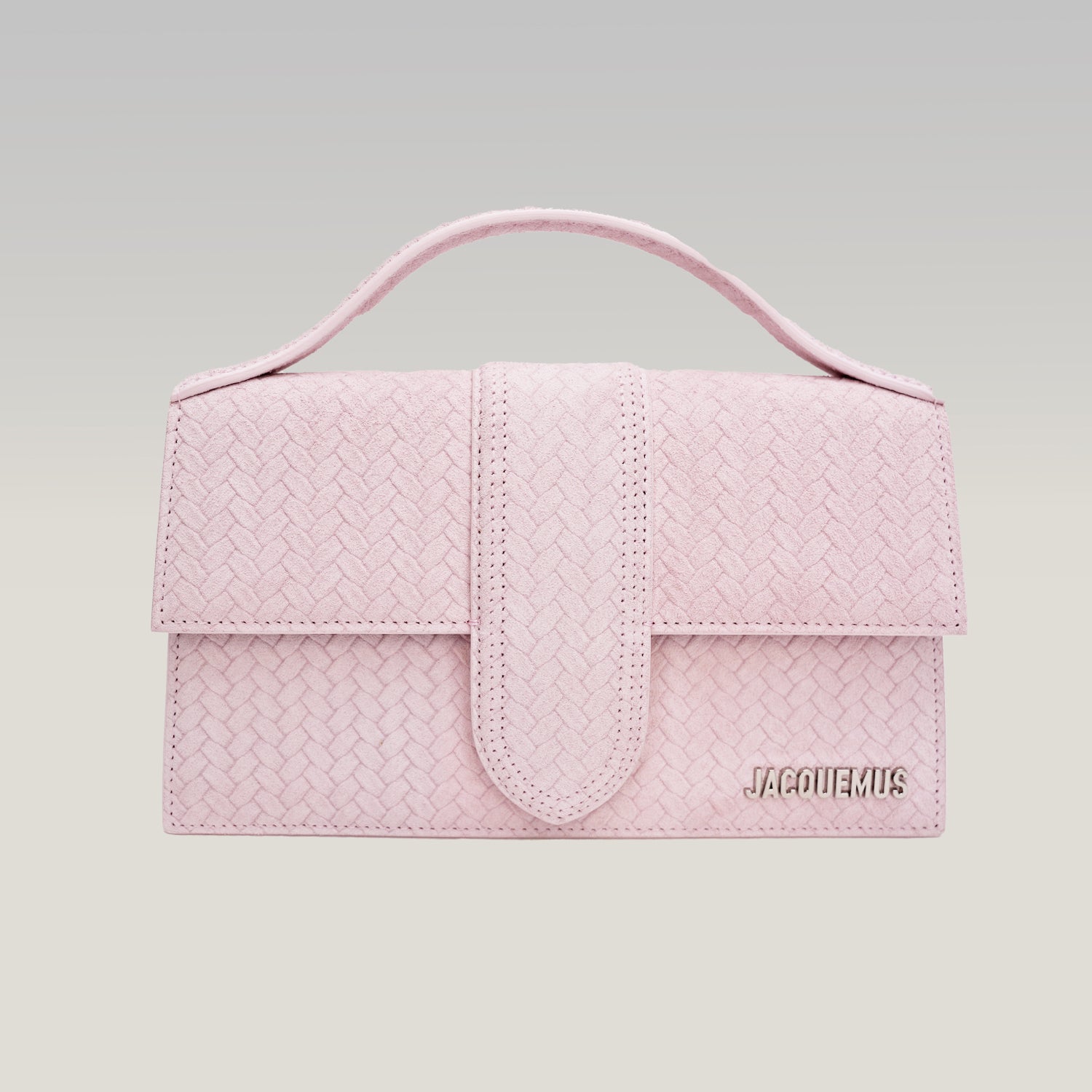 Jacquemus Le Grand Bambino Rosa in Pelle Goffrata Effetto Coccodrillo con Tracolla