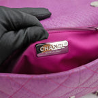 CHANEL Classic Flap Easy Carry Media in Pitone Viola Matelassé