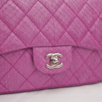 CHANEL Classic Flap Easy Carry Media in Pitone Viola Matelassé
