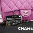 CHANEL Classic Flap Easy Carry Media in Pitone Viola Matelassé