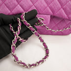 CHANEL Classic Flap Easy Carry Media in Pitone Viola Matelassé