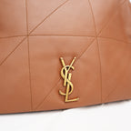 Saint Laurent Jamie Large Brown Quilted Leather Bag with Gold Chain