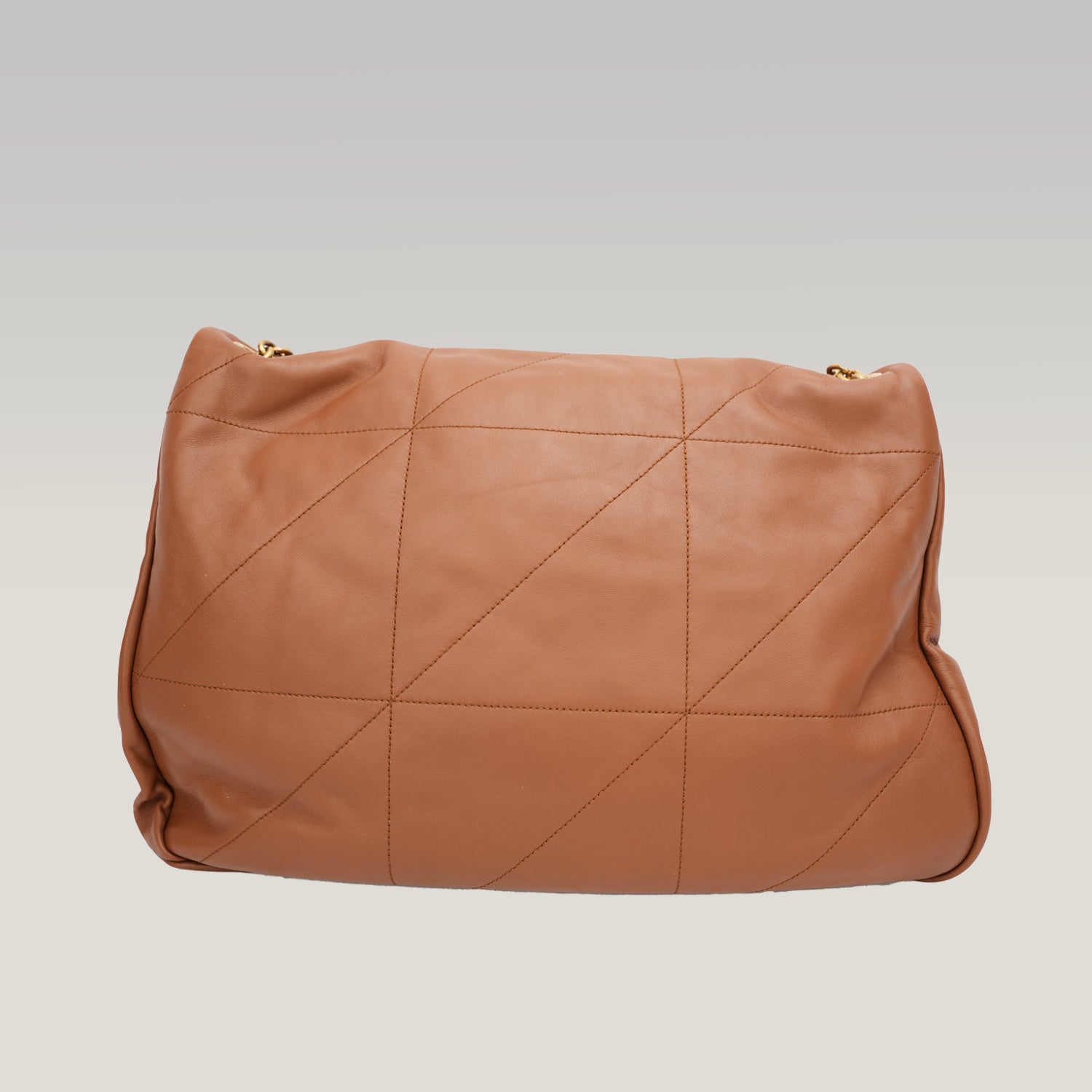 Saint Laurent Jamie Large Brown Quilted Leather Bag with Gold Chain