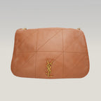 Saint Laurent Jamie Large Brown Quilted Leather Bag with Gold Chain