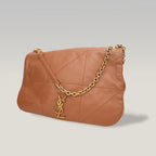 Saint Laurent Jamie Large Brown Quilted Leather Bag with Gold Chain