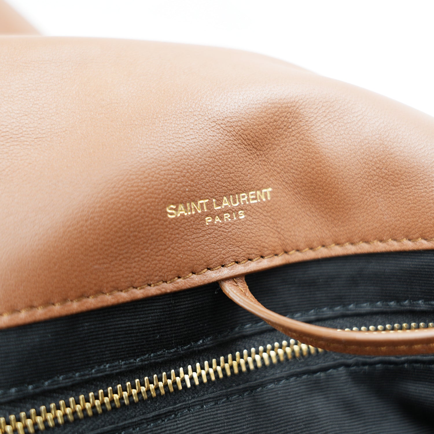 Saint Laurent Jamie Large Brown Quilted Leather Bag with Gold Chain