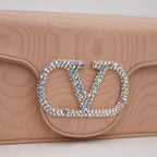 Valentino LOCÒ – borsa a mano / a spalla in pelle color rosa cannella
