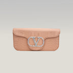 Valentino LOCÒ – borsa a mano / a spalla in pelle color rosa cannella