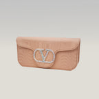 Valentino LOCÒ – borsa a mano / a spalla in pelle color rosa cannella