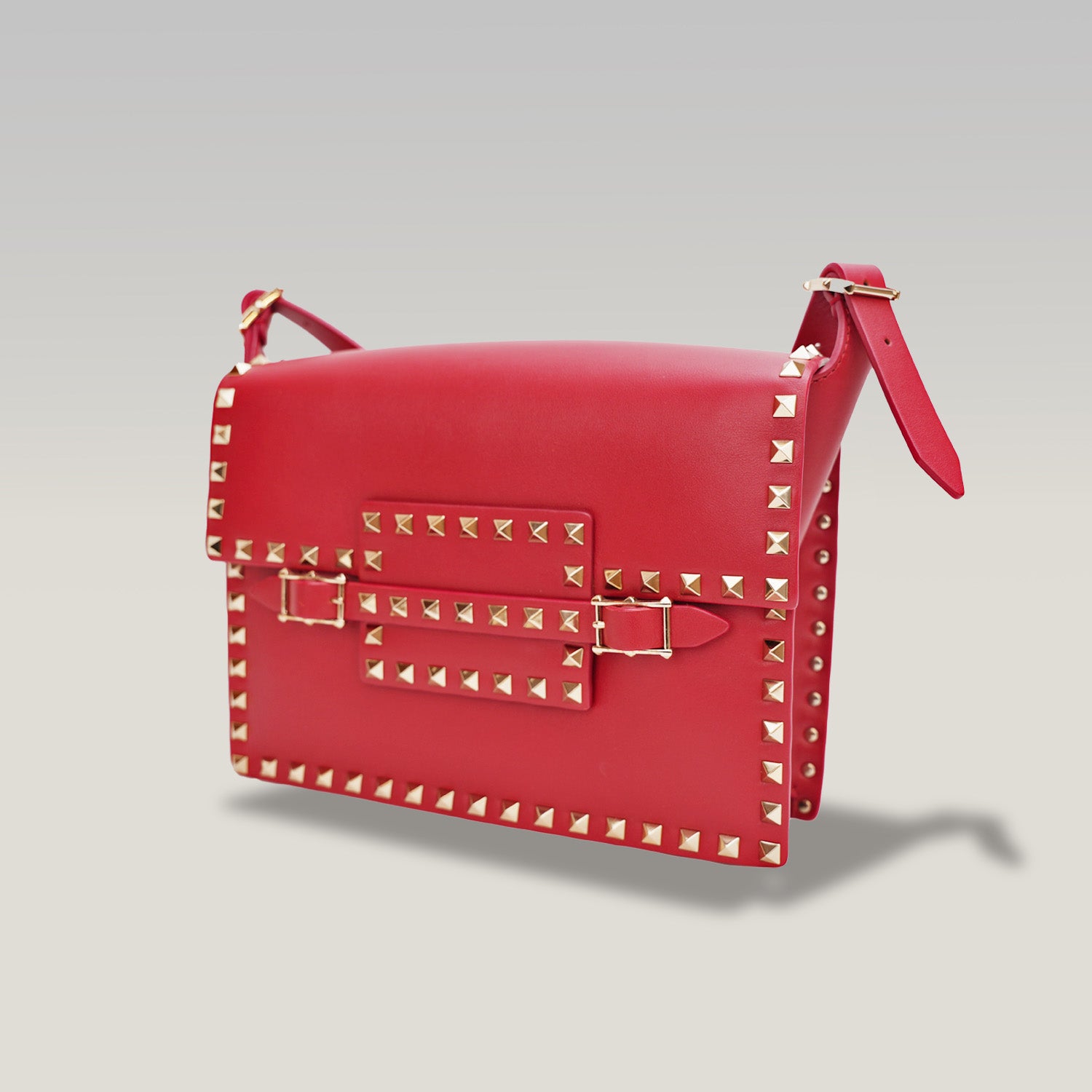 Valentino Rockstud – borsa a spalla rossa in pelle con borchie