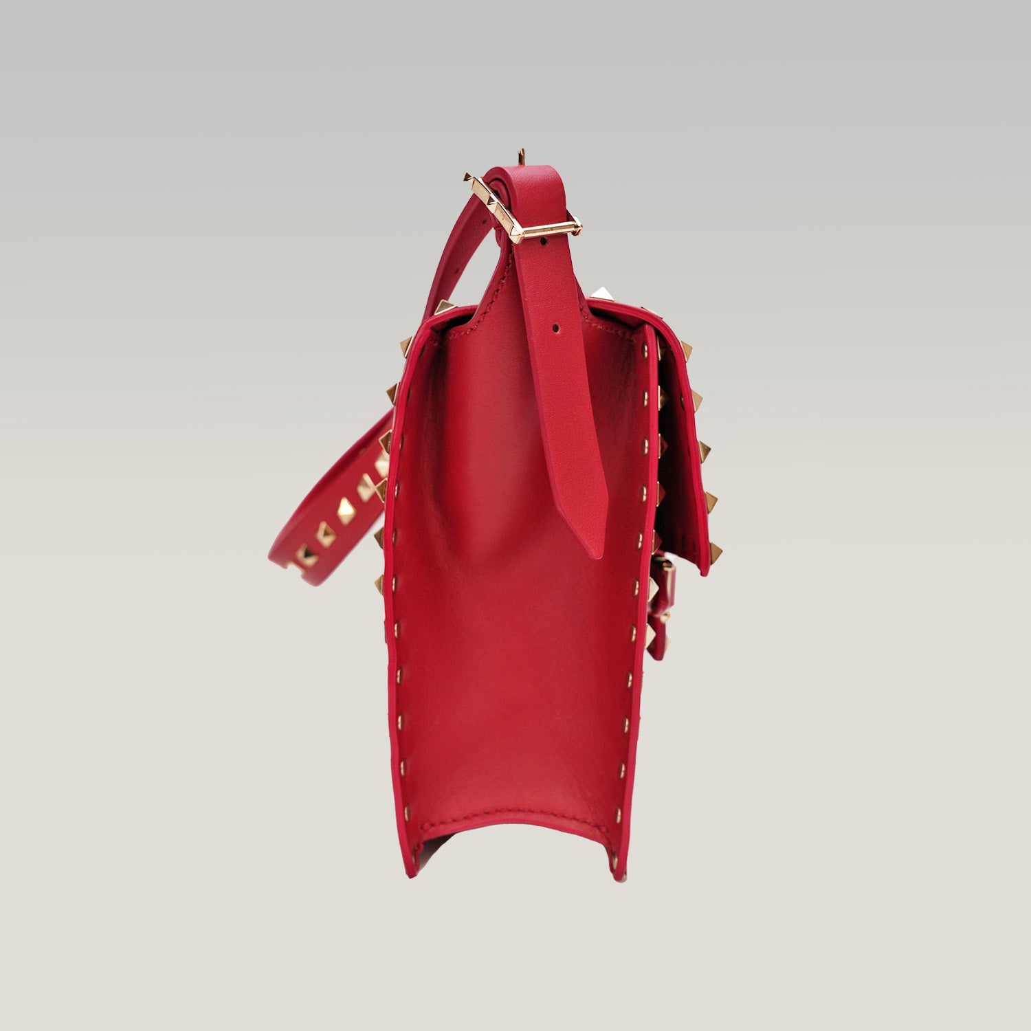 Valentino Rockstud – borsa a spalla rossa in pelle con borchie