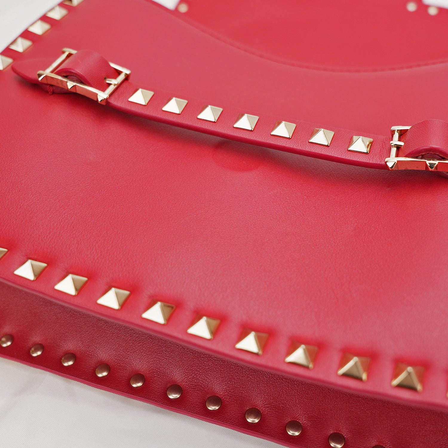 Valentino Rockstud – borsa a spalla rossa in pelle con borchie