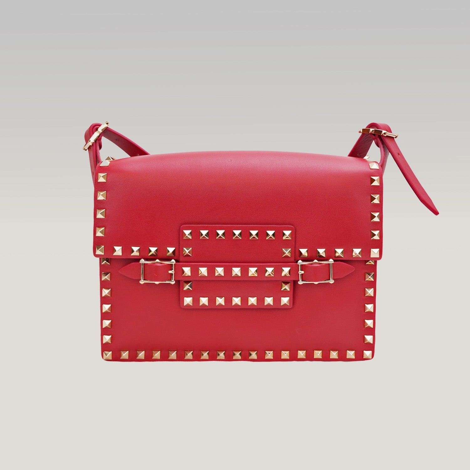 Valentino Rockstud – borsa a spalla rossa in pelle con borchie