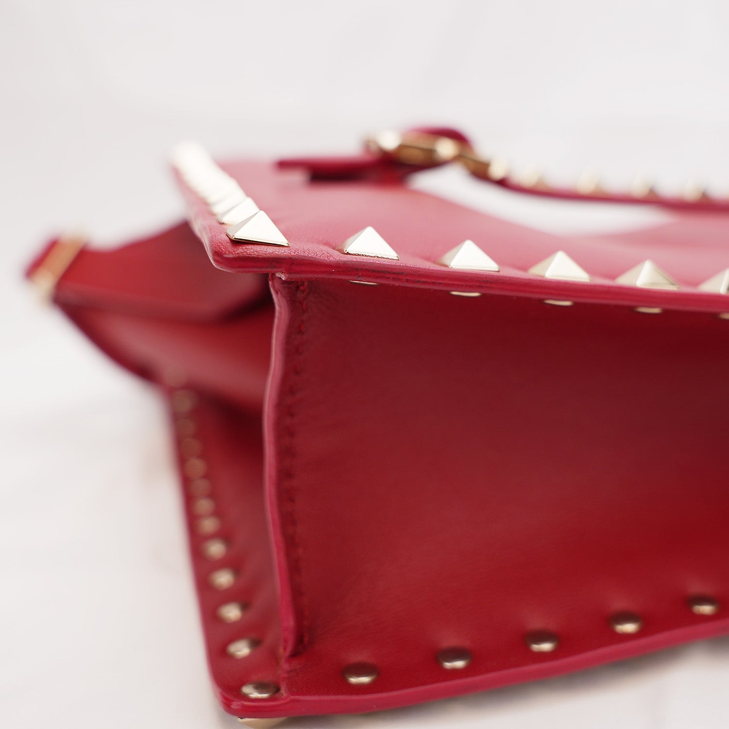 Valentino Rockstud – borsa a spalla rossa in pelle con borchie