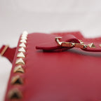 Valentino Rockstud – borsa a spalla rossa in pelle con borchie