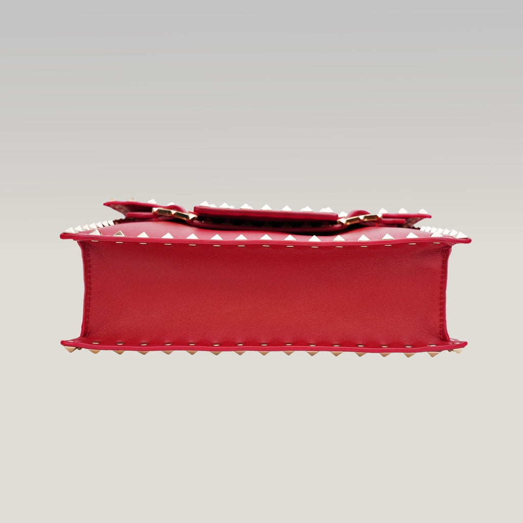 Valentino Rockstud – borsa a spalla rossa in pelle con borchie