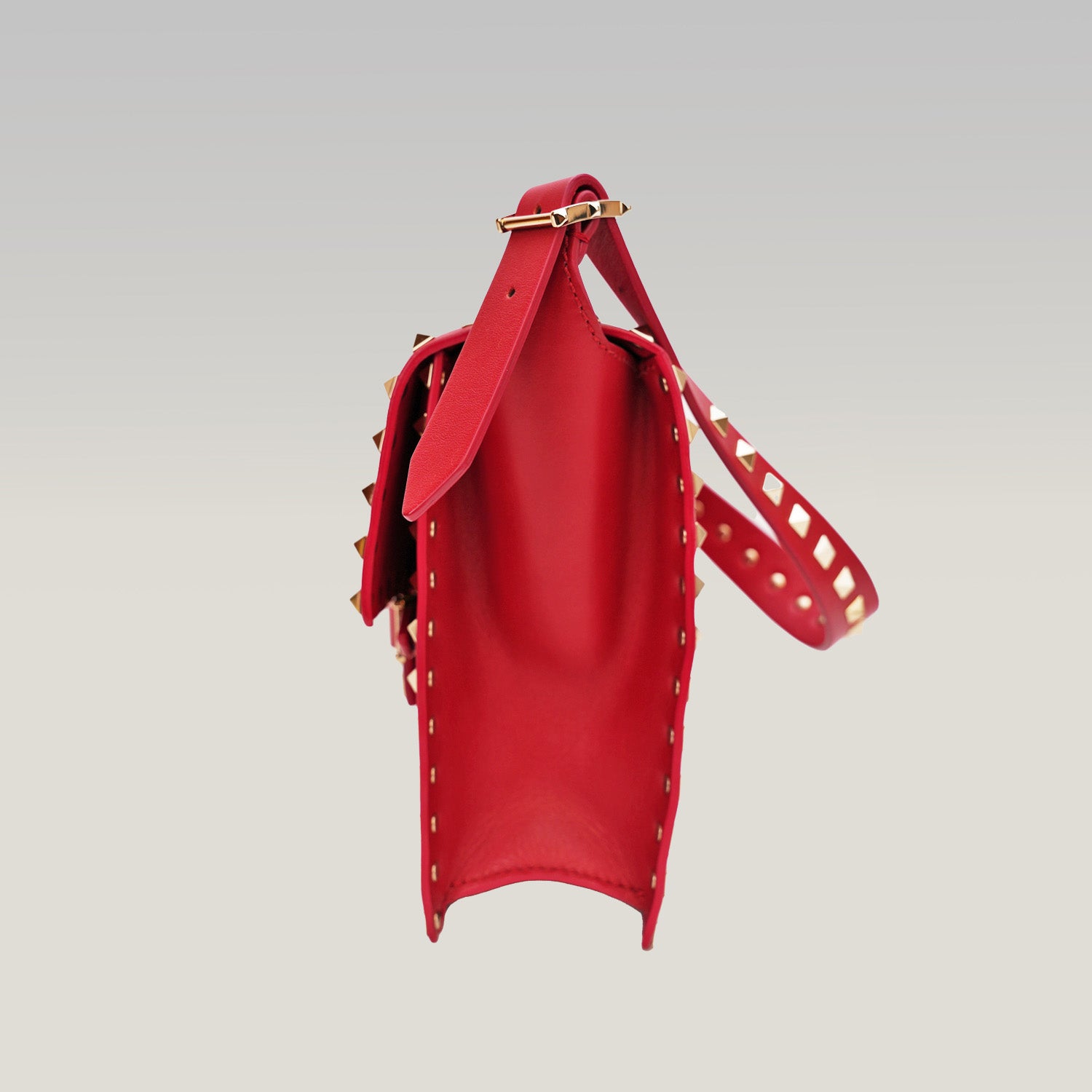 Valentino Rockstud – borsa a spalla rossa in pelle con borchie
