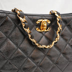 Chanel 24P Shiny Lambskin Quilted CC Hobo Black Borsa