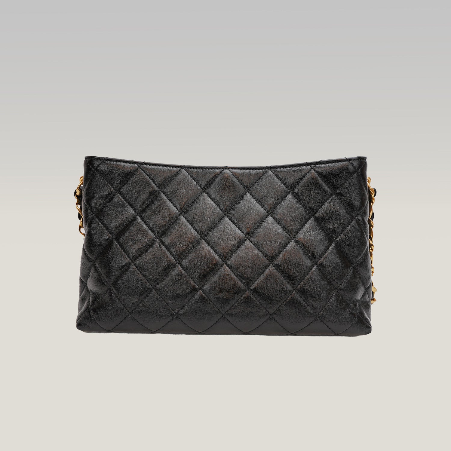Chanel 24P Shiny Lambskin Quilted CC Hobo Black Borsa