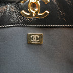 Chanel 24P Shiny Lambskin Quilted CC Hobo Black Borsa