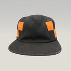 Off-White Cappello Baseball Nero con Motivo Geometrico Arancione