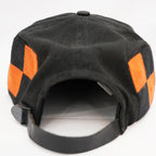Off-White Cappello Baseball Nero con Motivo Geometrico Arancione