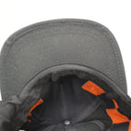 Off-White Cappello Baseball Nero con Motivo Geometrico Arancione