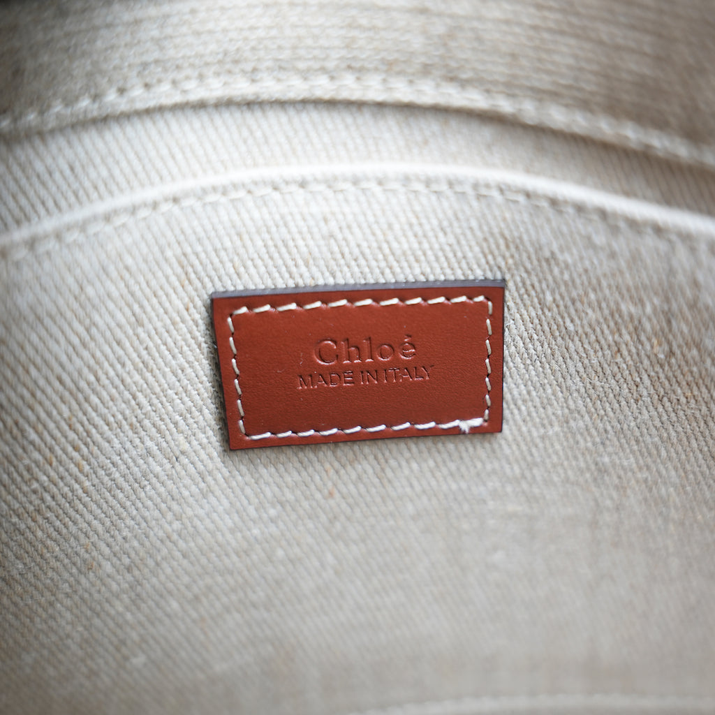 Chloé Tote bag piccola Woody in lino Chloé