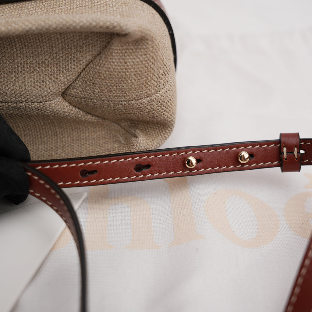 Chloé Tote bag piccola Woody in lino Chloé