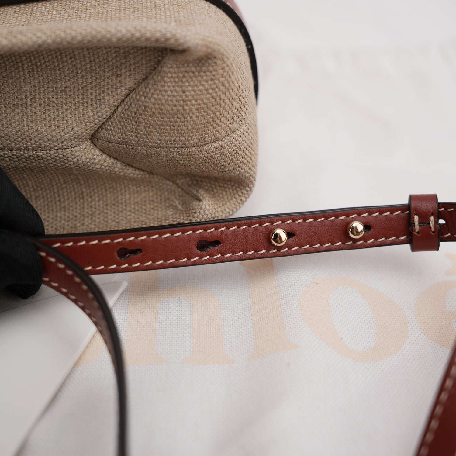 Chloé Tote bag piccola Woody in lino Chloé