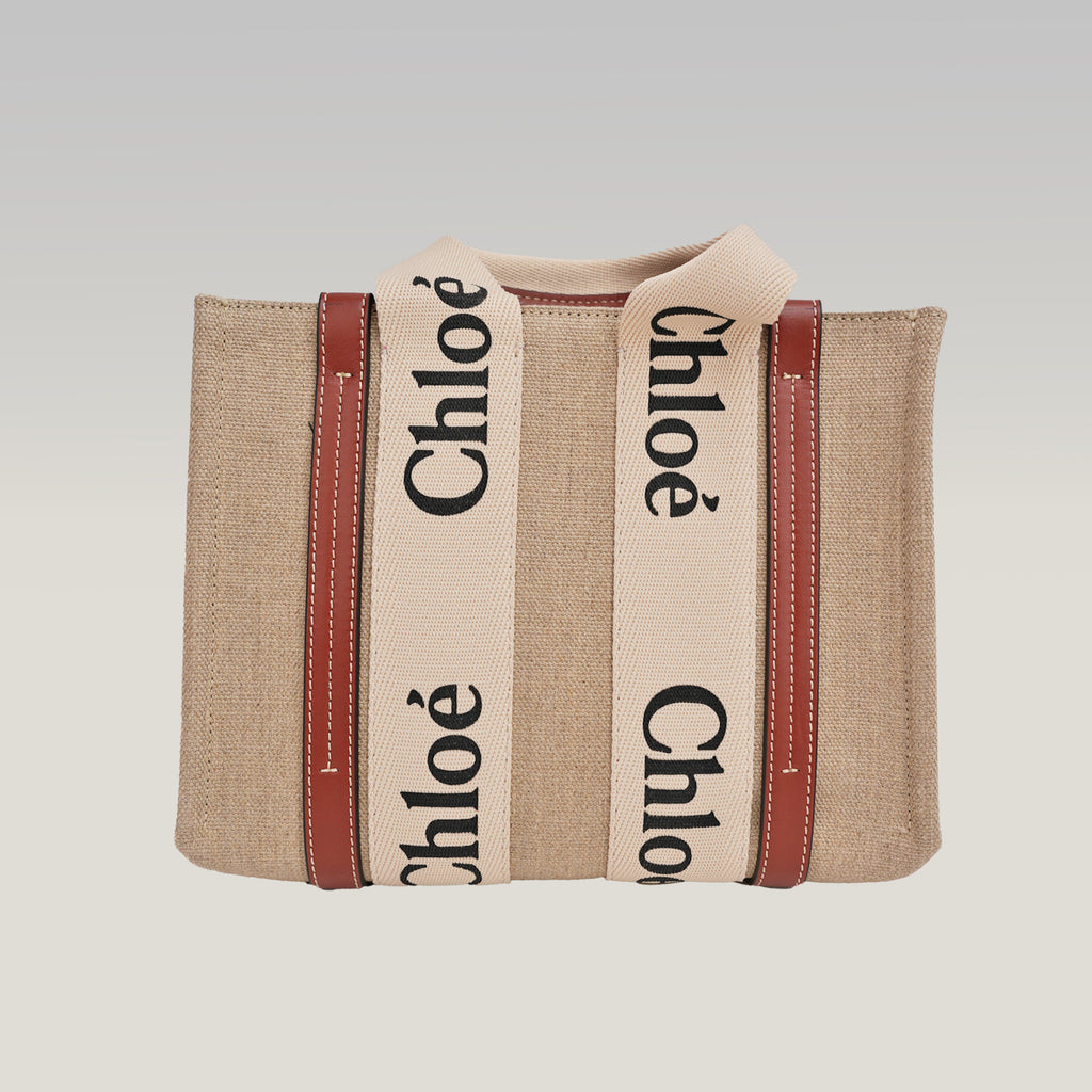 Chloé Tote bag piccola Woody in lino Chloé