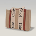 Chloé Tote bag piccola Woody in lino Chloé
