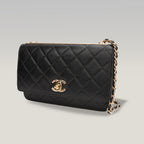 Chanel Trendy CC Quilted Black Shoulder Bag with Gold Clasp 