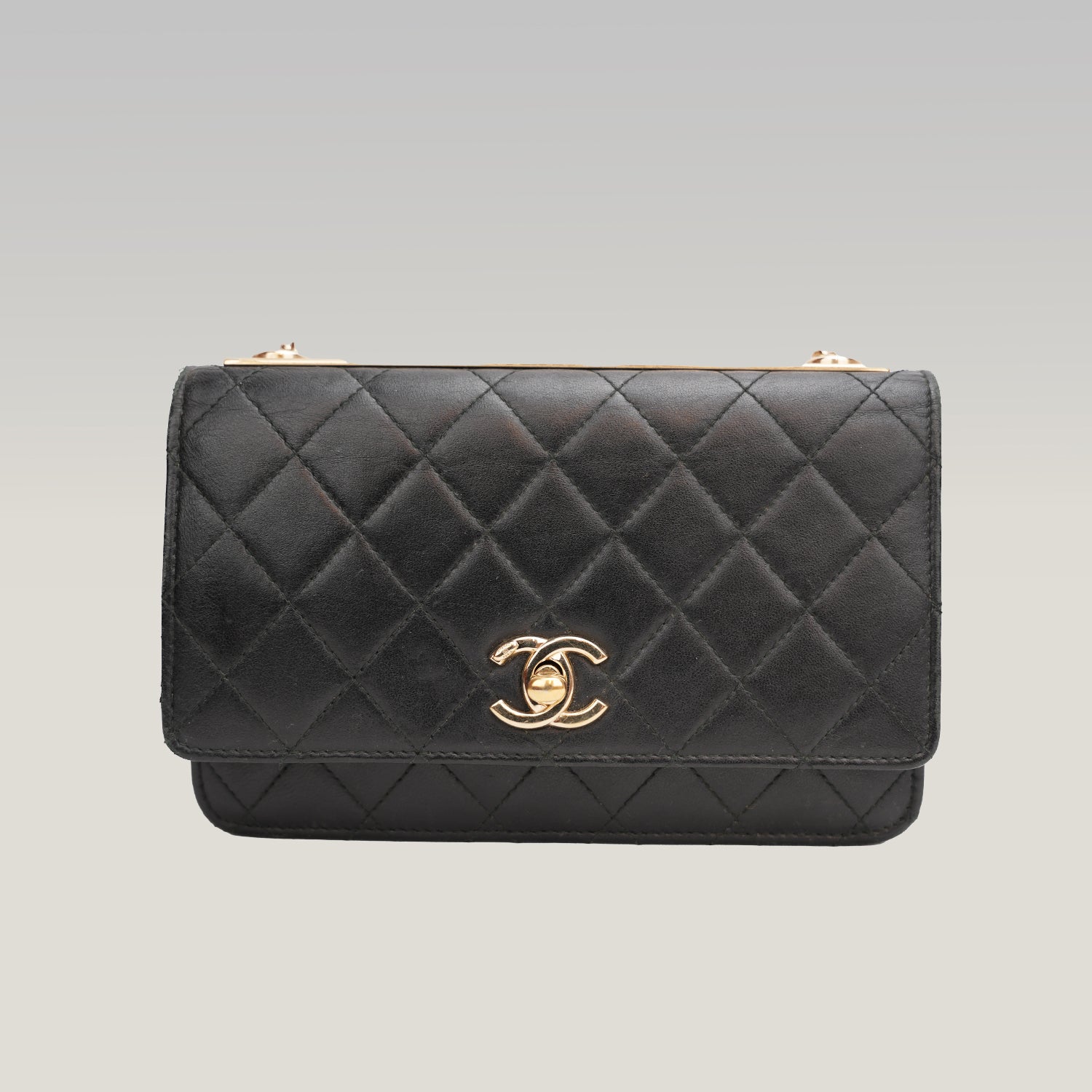 Chanel Trendy CC borsa a spalla nera trapuntata con chiusura dorata