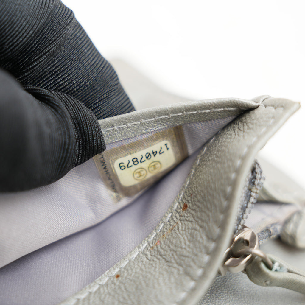 Chanel Camellia Long Wallet in Black with Silver Hardware 