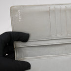 Chanel Camellia Long Wallet in Black with Silver Hardware 