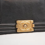 Chanel Le Boy Black Lizard Skin 