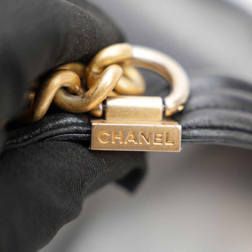 Chanel Le Boy Black Lizard Skin 