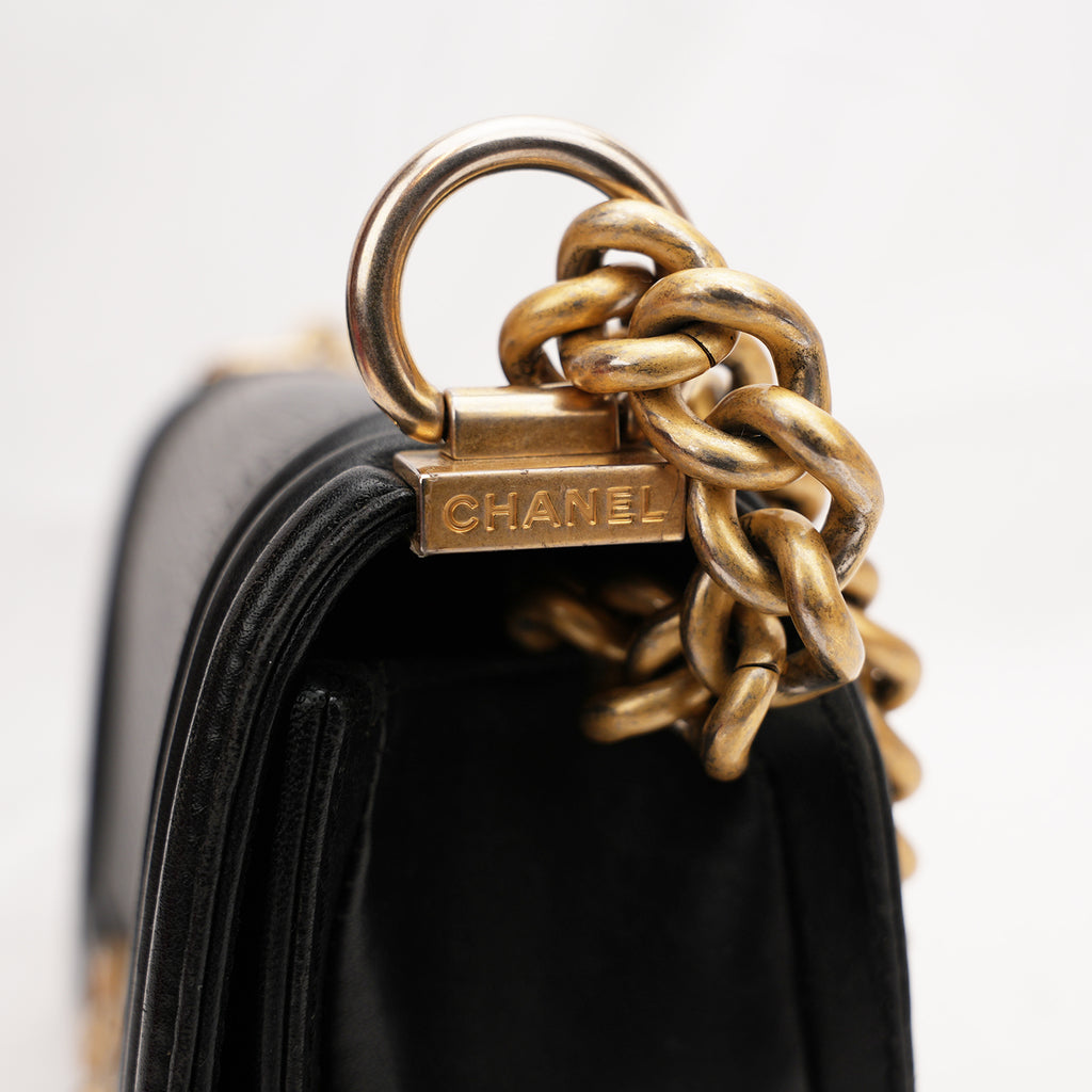 Chanel Le Boy Black Lizard Skin 