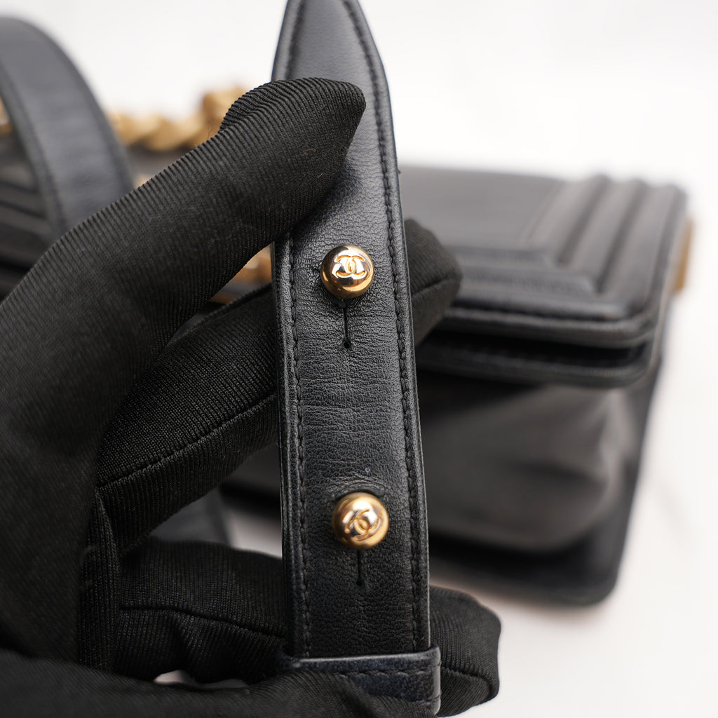 Chanel Le Boy Black Lizard Skin 