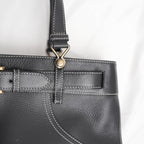 Christian Dior Vintage Tote Orizzontale in Pelle Nera con Cintura