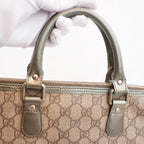 Gucci Joy Briefcase Borsa Portadocumenti in Tela GG Supreme Beige e Marrone con Finiture in Pelle Grigia