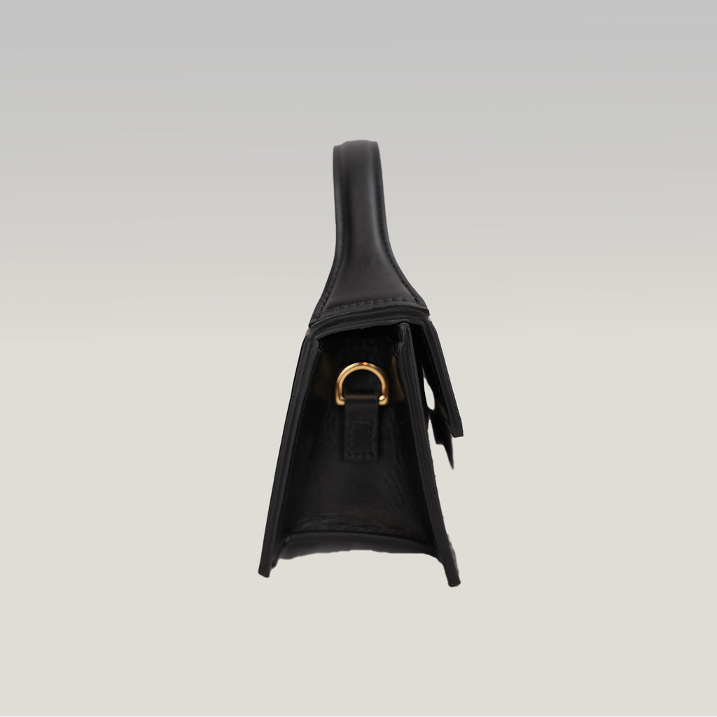 Jacquemus Le Bambino Black Leather Top Handle Shoulder Bag
