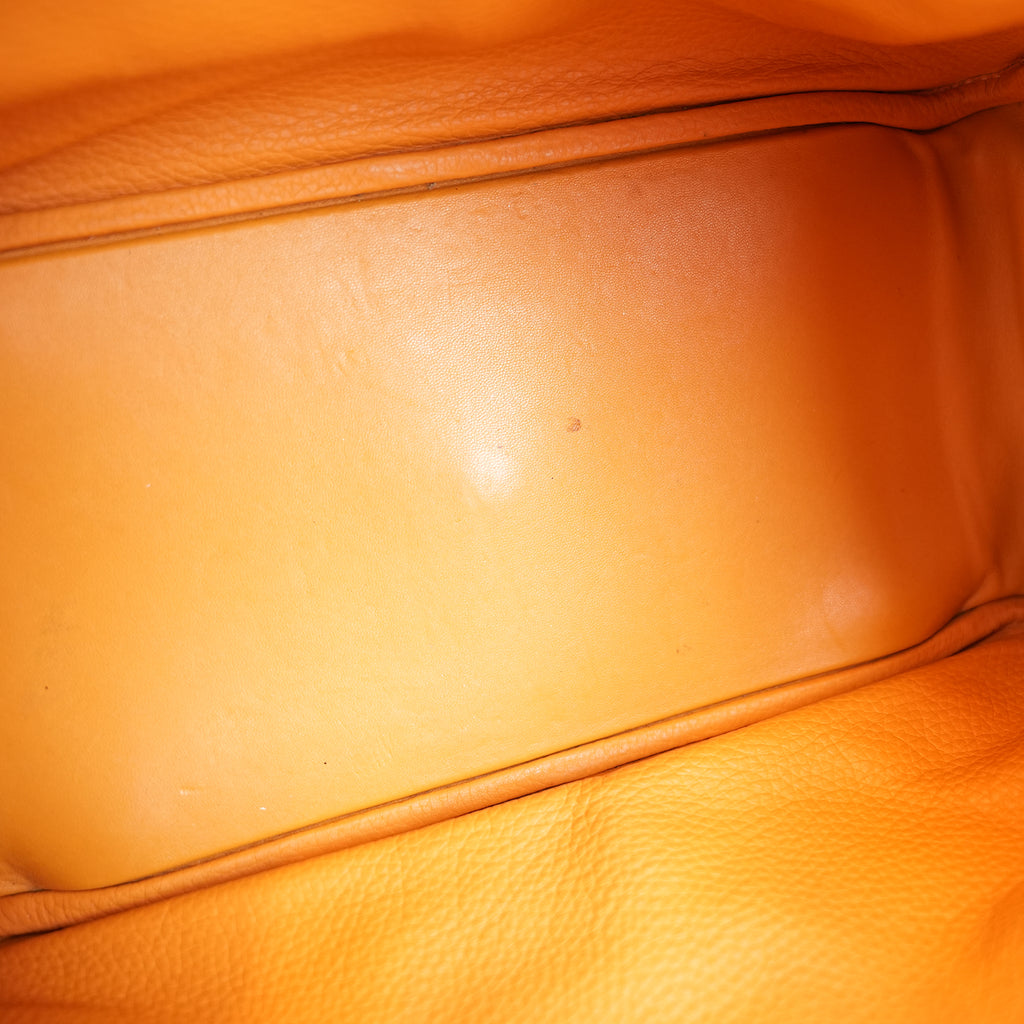 Hermès Lindy 26 Orange Clemence Leather Handbag Top Handle Shoulder Bag