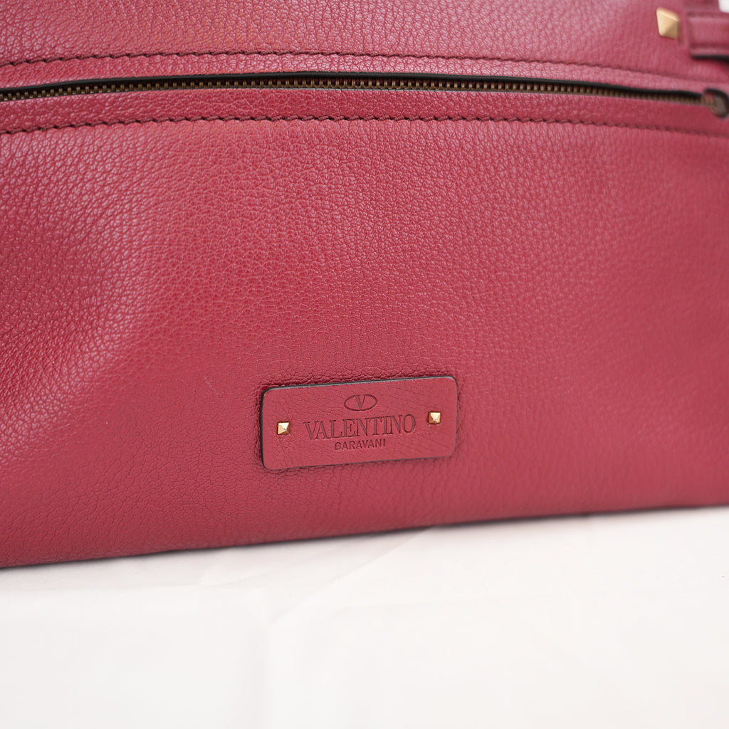 Valentino Garavani Rockstud Chain Shoulder Bag Pink Leather Crossbody Bag