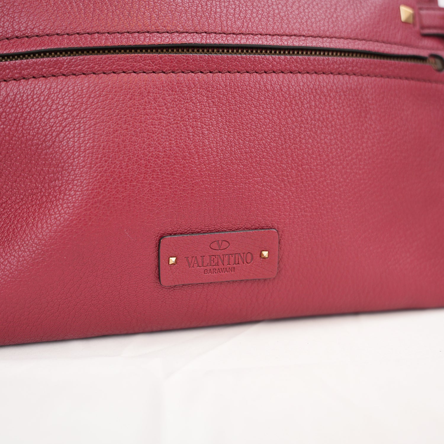 Valentino Garavani Rockstud Chain Shoulder Bag Pink Leather Crossbody Bag