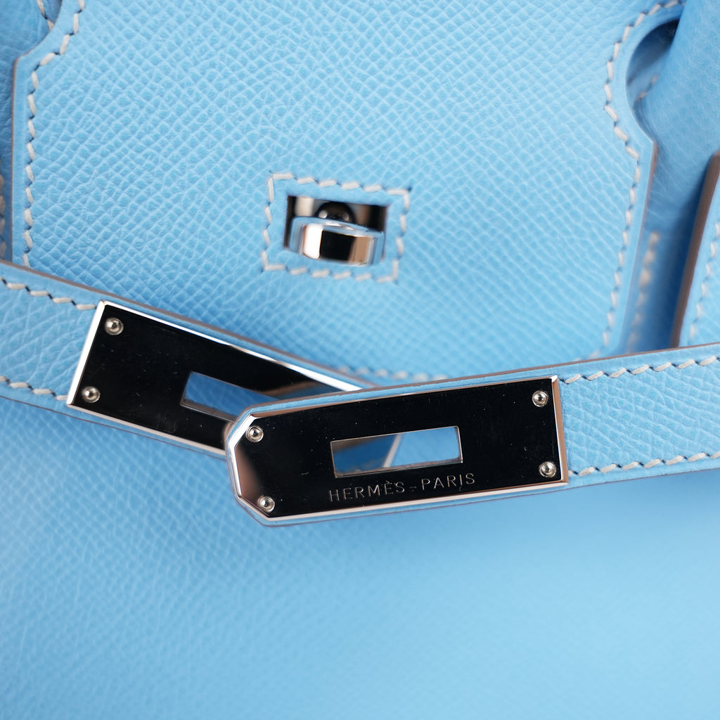 Hermès Birkin 30 Celeste in Pelle Epsom con Hardware Palladium