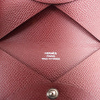 Hermès Portacarte in Pelle Bordeaux Stamp K con Scatola